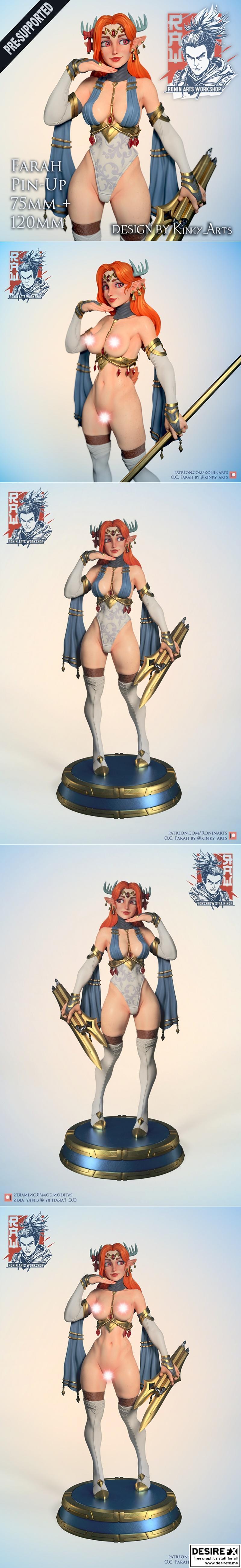 Farah Pin Up 3D打印模型|Farah Pin Up – 3D Print Model STL