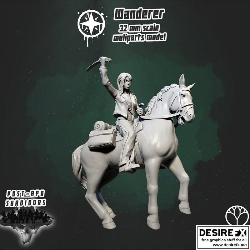 后末日迷你模型——流浪者 3D打印模型|Post Apocalyptic Miniatures – Wanderer – 3D Print Model STL