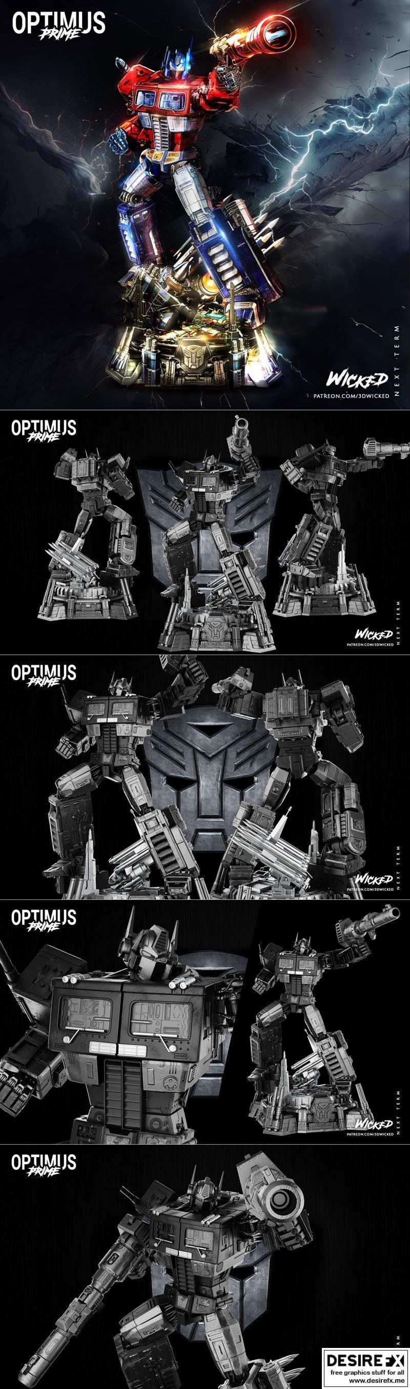 WICKED变形金刚擎天柱3D打印模型|WICKED – Optimus Prime Statue – 3D Print Model STL