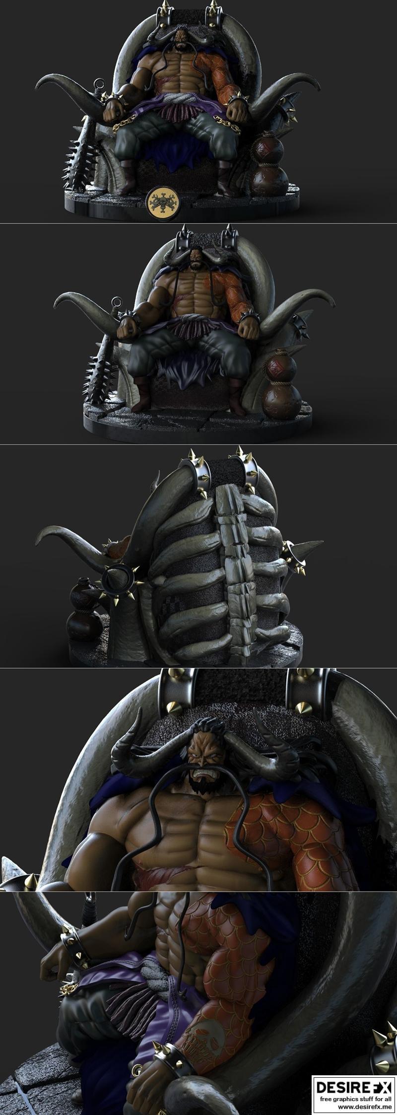 凯多坐 throne 3D打印模型|Kaido on throne – 3D Print Model STL