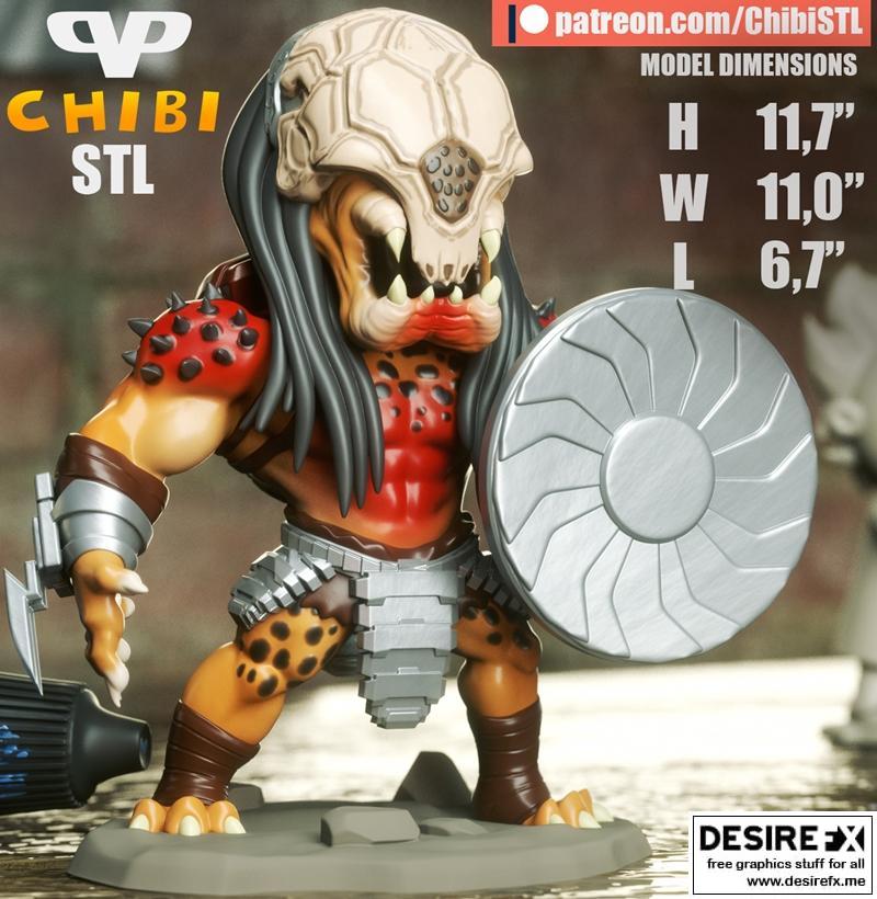 3DXM - 3D打印模型： predator prey 换装可动人设 chibi角色|3DXM – Predator Prey Chibi – 3D Print Model STL