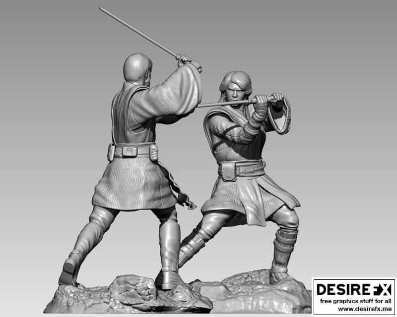奥比 vs 安纳金 3D打印模型|Obi vs Anakin – 3D Print Model STL