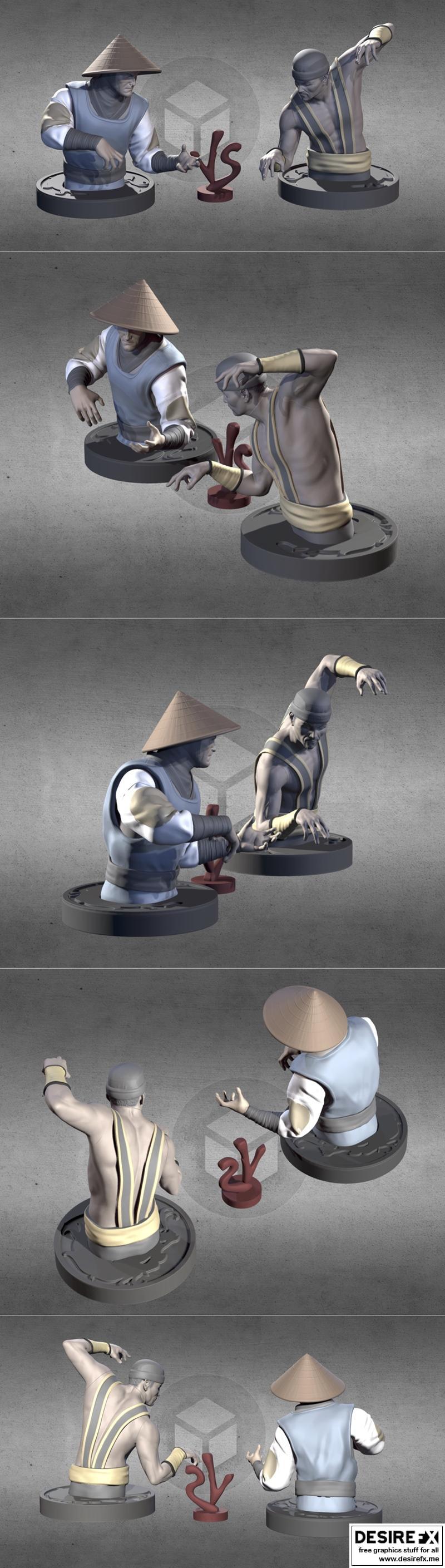 雷电vs唐僧3D打印模型|Raiden Vs Shang Tsung Busts – Polygon Artisan – 3D Print Model STL