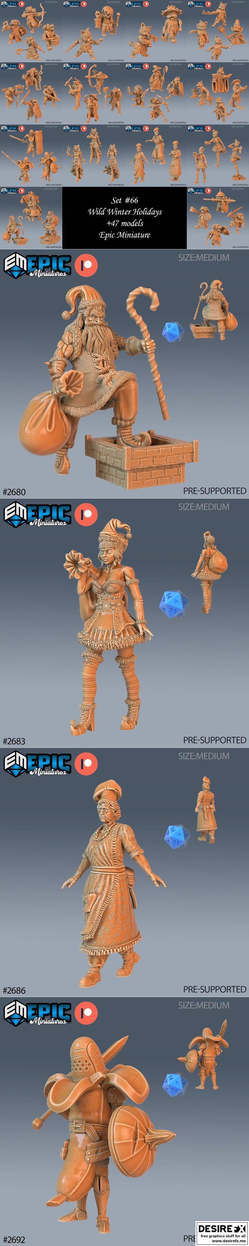 史诗微型模型—冬日狂欢3D打印作品|Epic Miniatures – Wild Winter Holidays – 3D Print Model STL