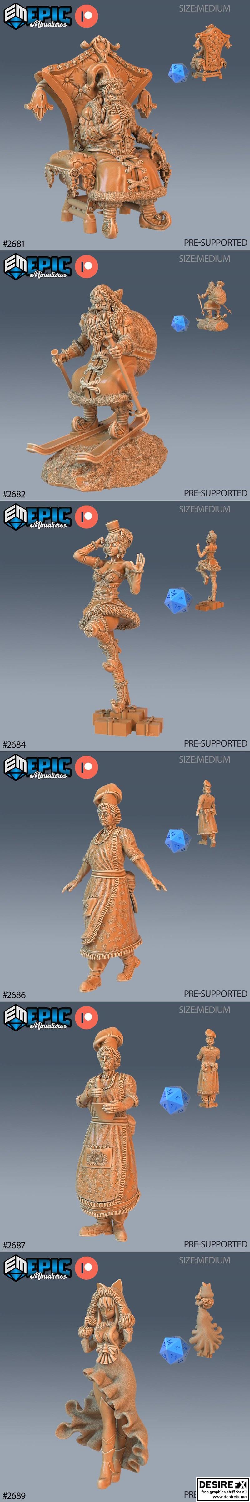 史诗微型模型—冬日狂欢3D打印作品|Epic Miniatures – Wild Winter Holidays – 3D Print Model STL
