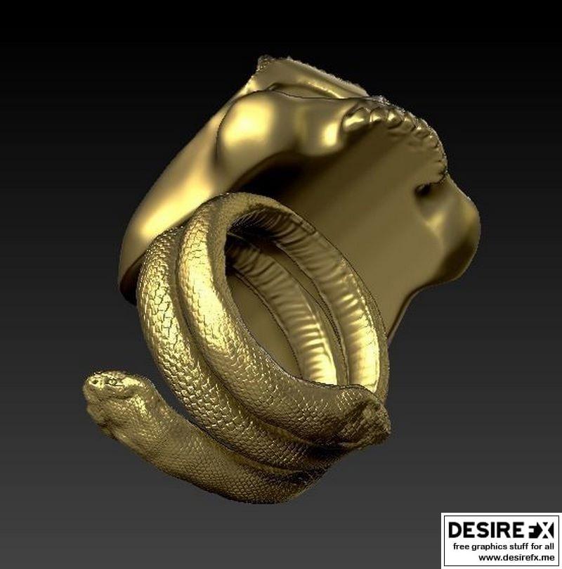 恶魔头骨戒指 3D打印模型|Demon skull ring 3D print model