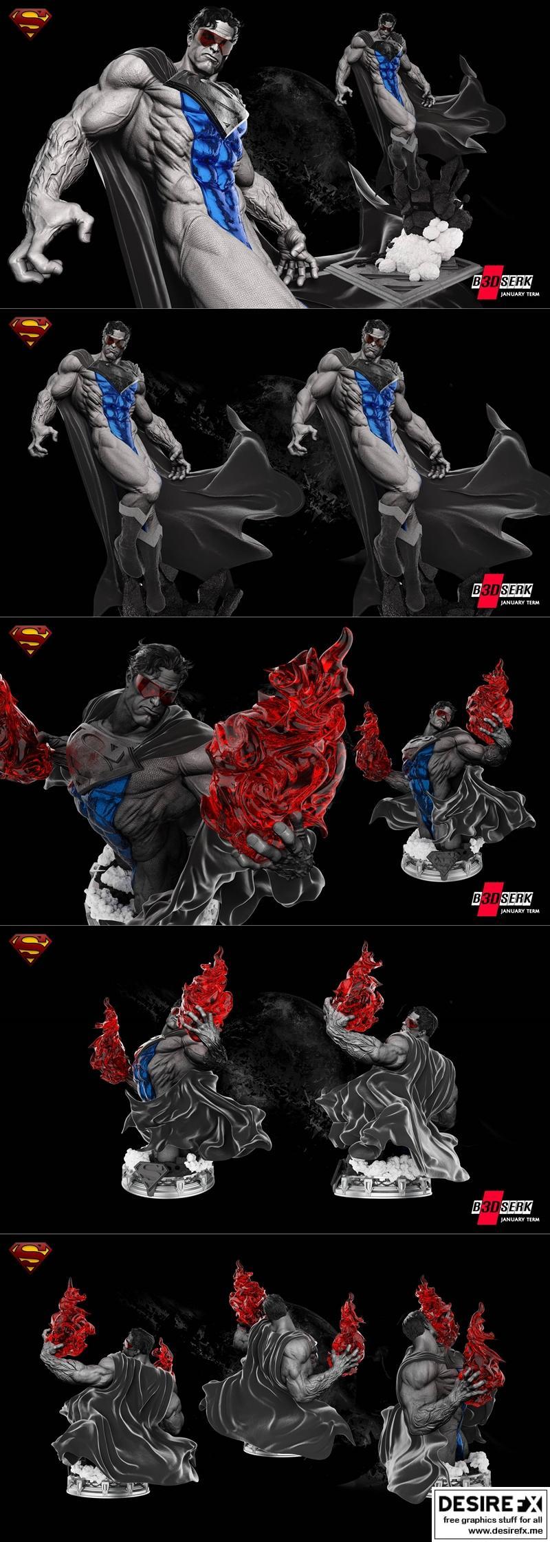B3DSERK 剪影灭绝者雕像 3D打印模型|B3DSERK – Eradicator Statue and Bust – 3D Print Model STL
