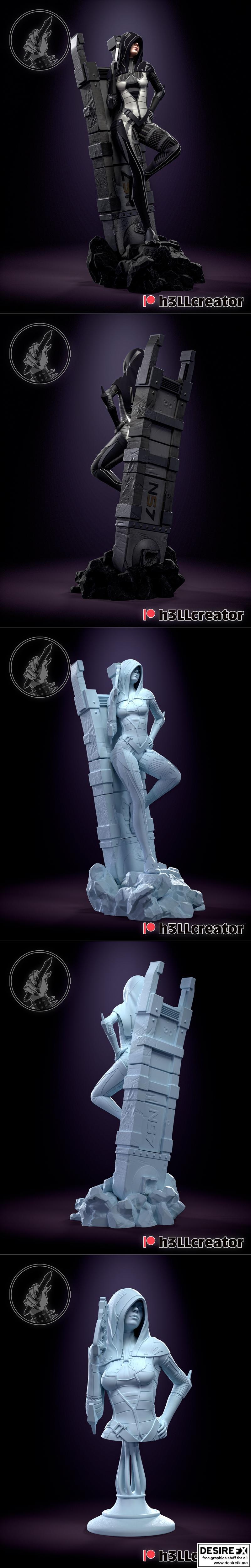 Kasumi雕塑模型 3D打印文件|H3LL Creator – Kasumi Sculpture and Bust – 3D Print Model STL