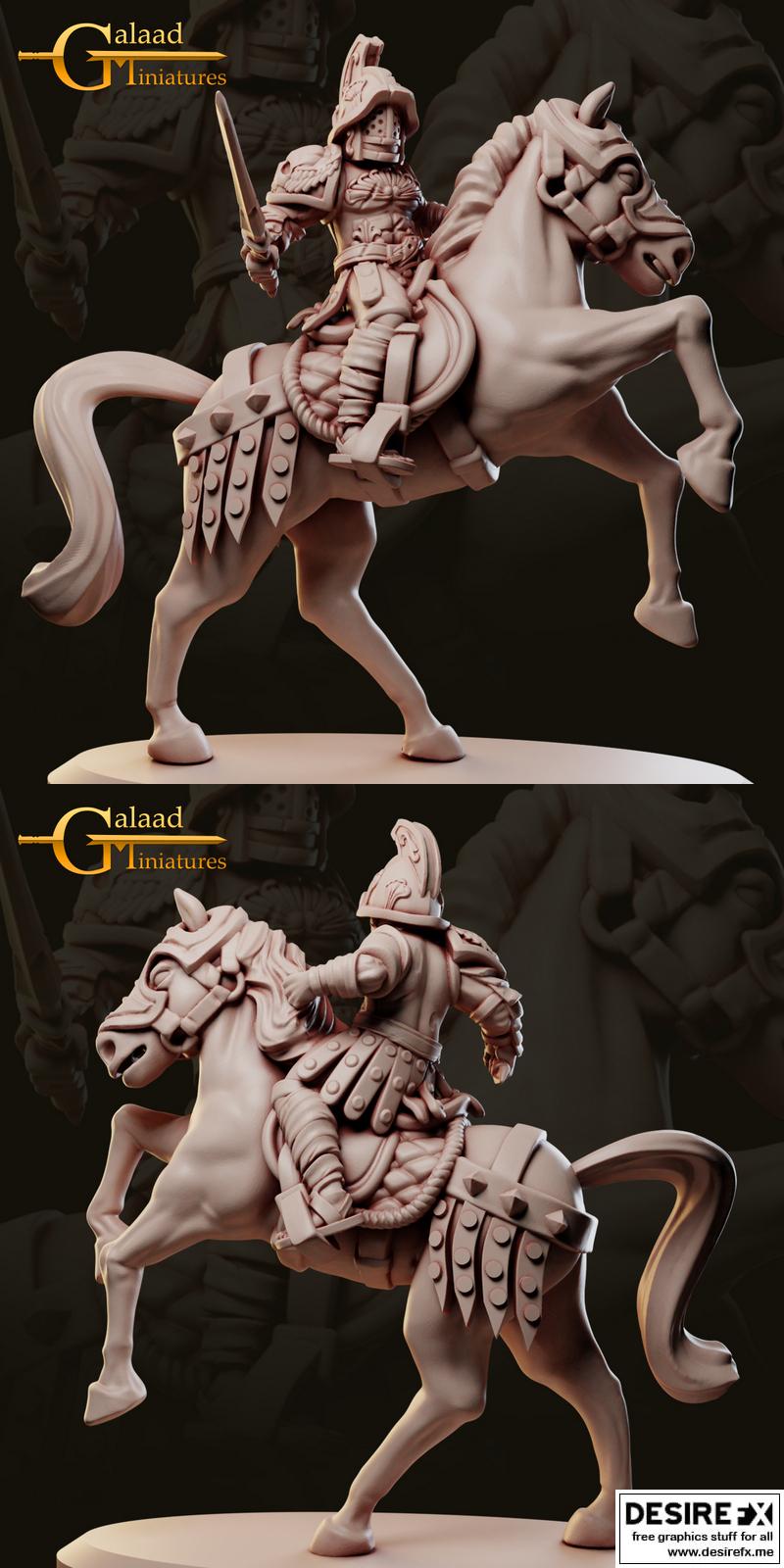 战场战士 - 骑乘战斗者2 - 3D打印模型|Arena Fighters – Mounted Fighter 2 – 3D Print Model STL