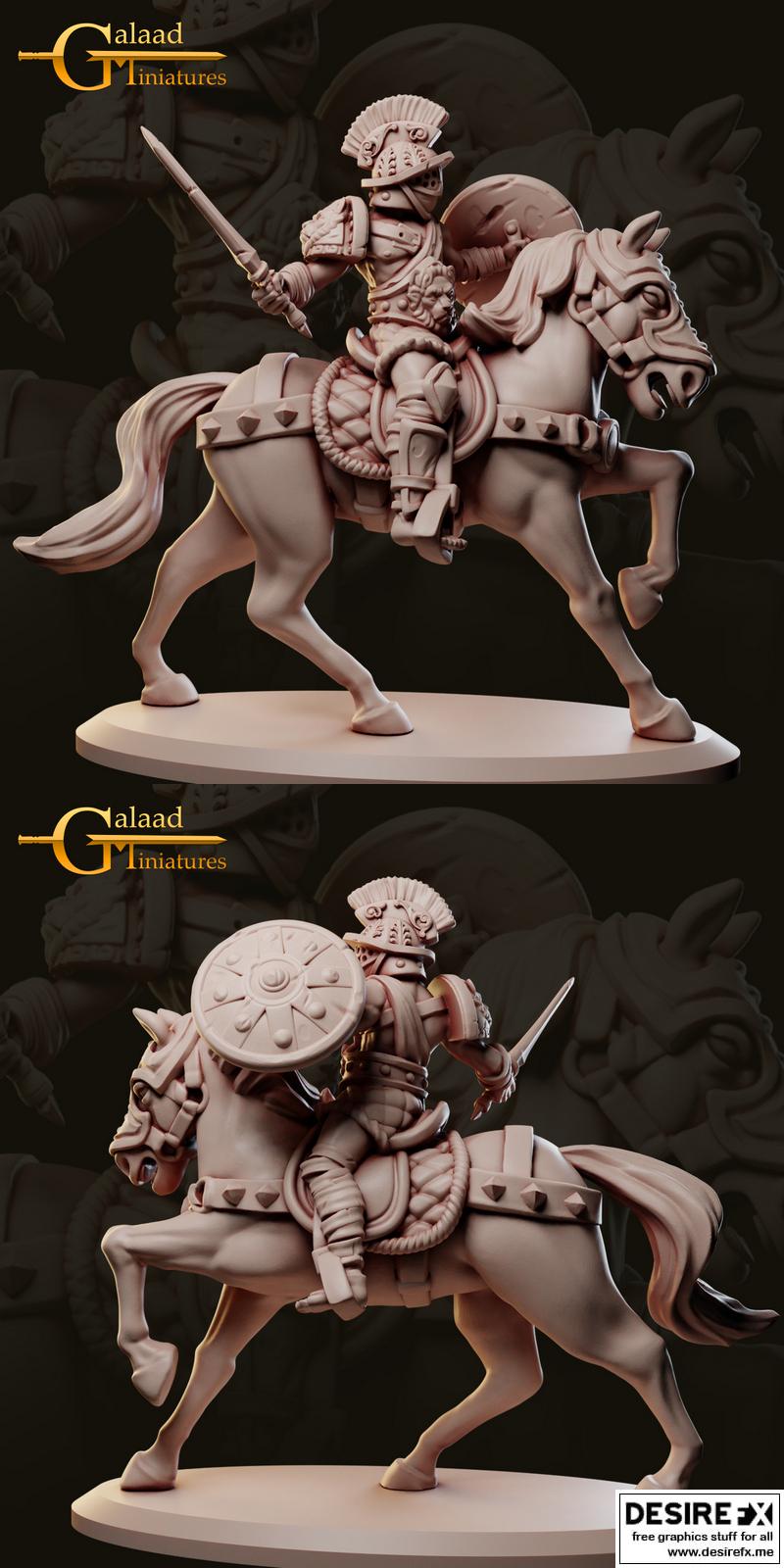 战场战士——骑乘战斗者1 3D打印模型|Arena Fighters – Mounted Fighter 1 – 3D Print Model STL