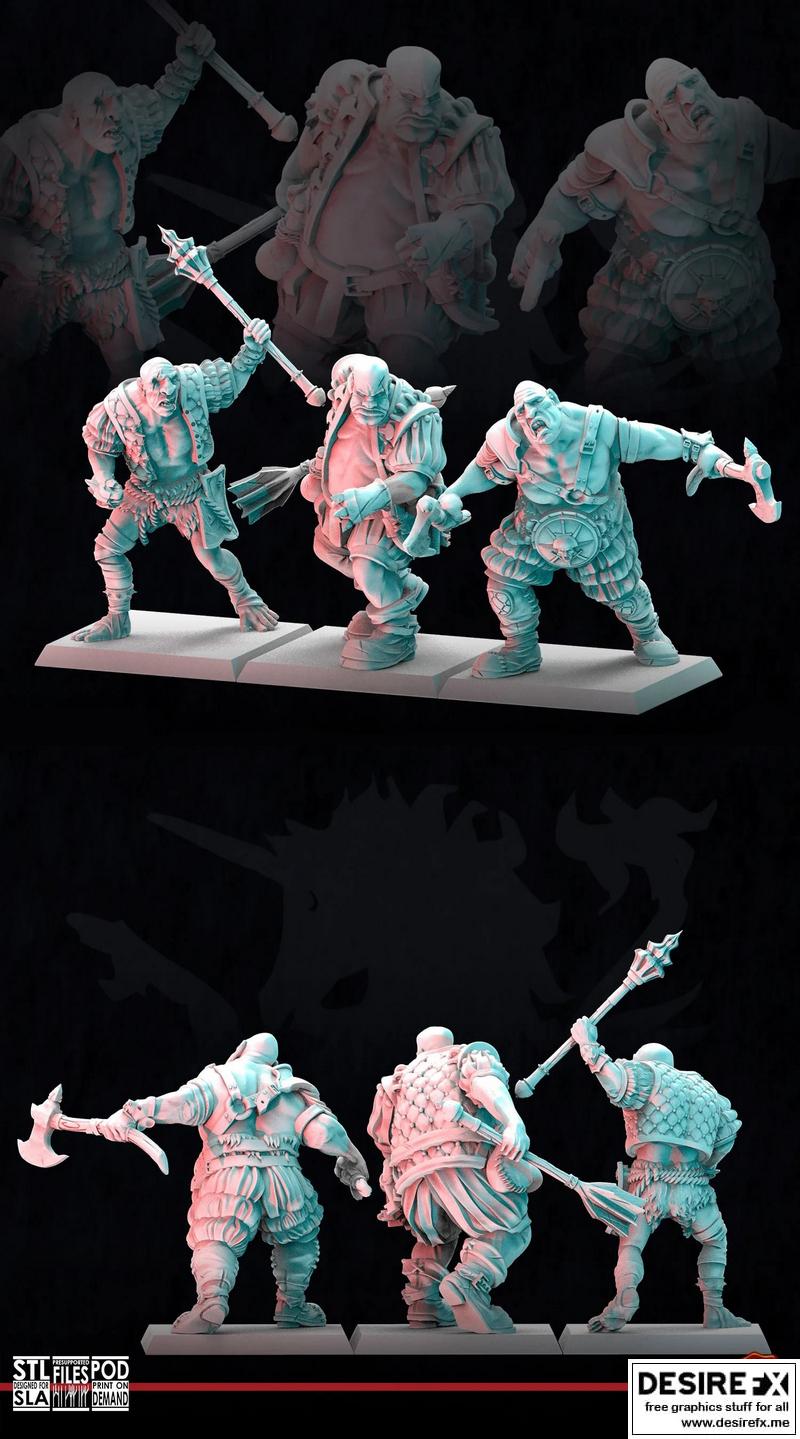 高王国巨兽 3D打印模型|High Kingdom Ogres – 3D Print Model STL