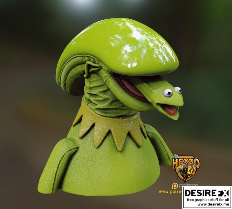 Hex3D - Kermit Xeno Morph - 3D打印模型|Hex3D – Kermit Xeno Morph – 3D Print Model STL