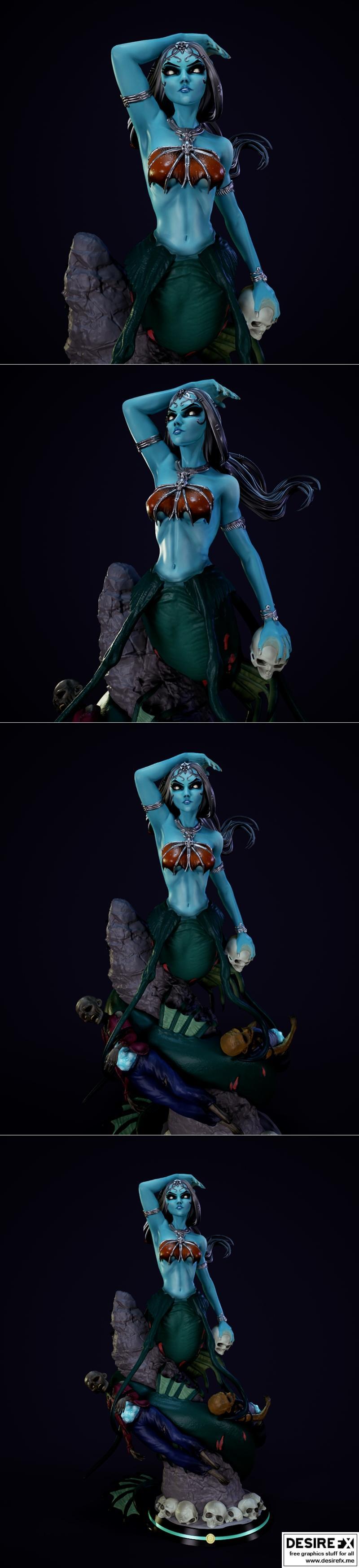 Gallevarbe 3D打印模型：死之法庭女郎 cosplay角色立体模型|Gallevarbe – Court of the Dead – Creepy Pin Up – 3D Print Model STL