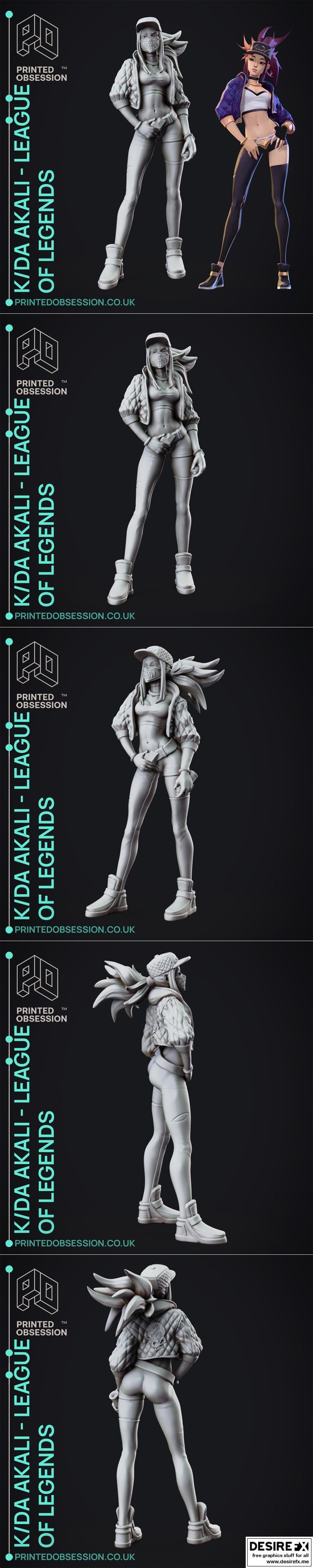 KDA阿卡莉 3D打印模型|KDA Akali – LoL – 3D Print Model STL