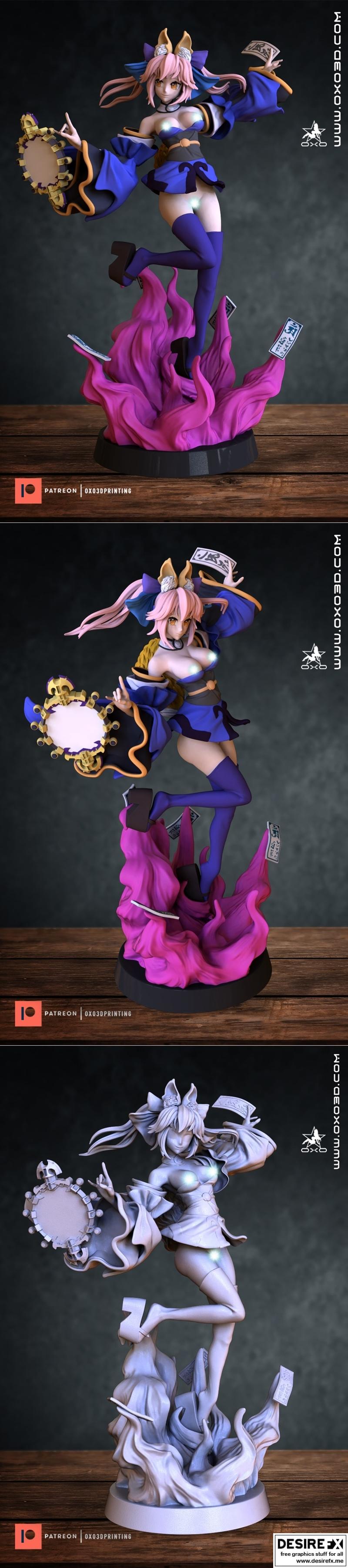 OXO3D - 妖怪少女塔玛莫 3D打印模型|OXO3D – Tamamo No Mae FGO – 3D Print Model STL