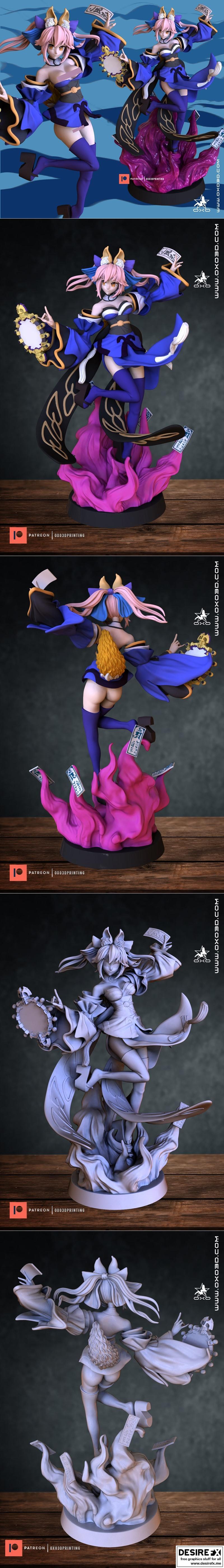 OXO3D - 妖怪少女塔玛莫 3D打印模型|OXO3D – Tamamo No Mae FGO – 3D Print Model STL