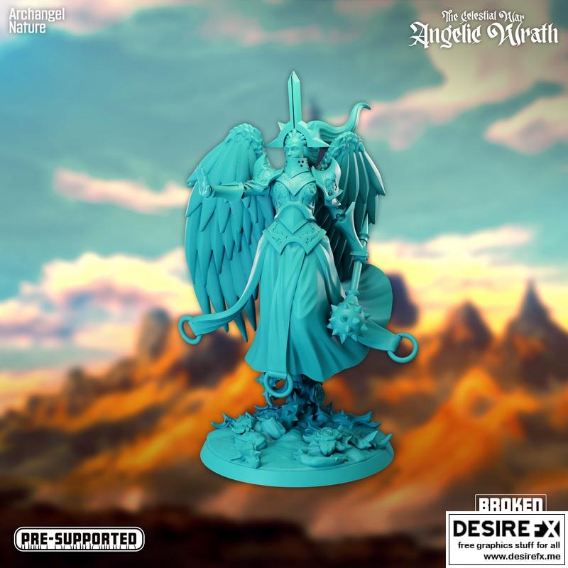 天界之战——天使之怒——大天使·自然 3D打印模型|The Celestial War – Angelic Wrath – Archangel Nature – 3D Print Model STL