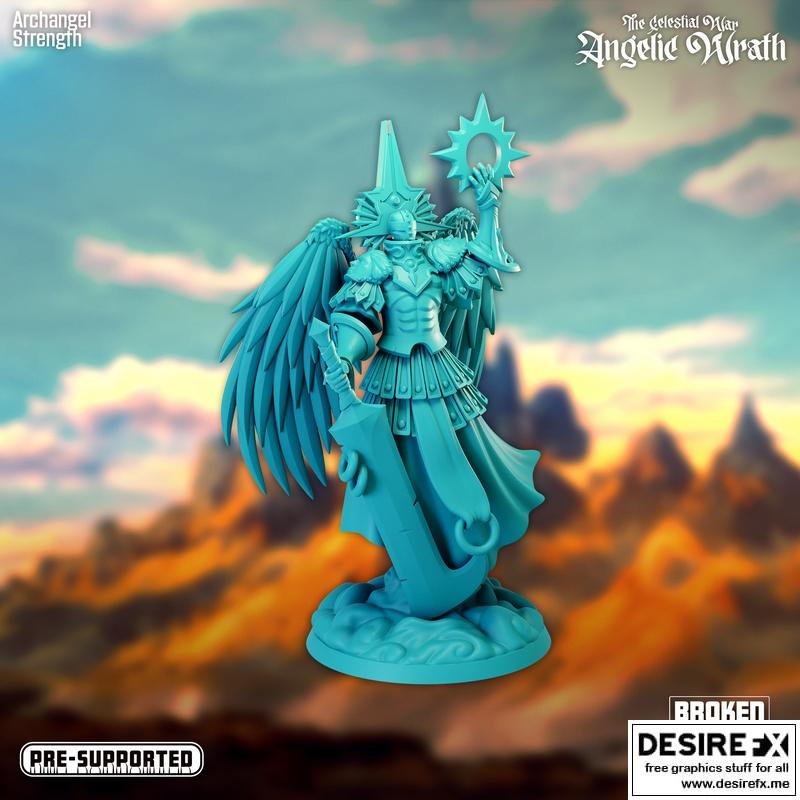 天界之战——天使之怒——大天使之力——3D打印模型|The Celestial War – Angelic Wrath – Archangel Strength – 3D Print Model STL
