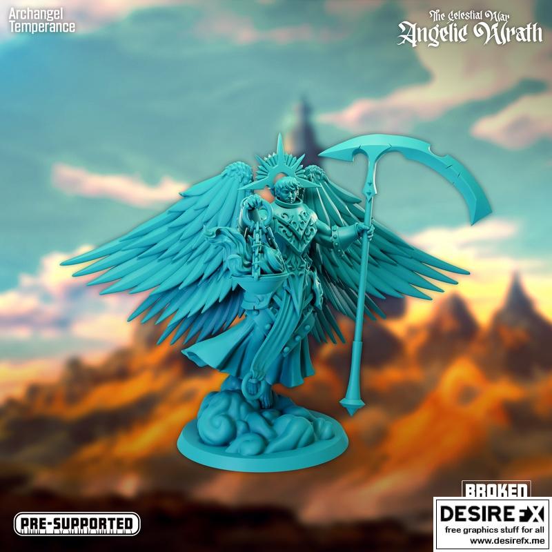 天界之战——天使之怒——圣天使温特森——3D打印模型|The Celestial War – Angelic Wrath – Archangel Temperance – 3D Print Model STL