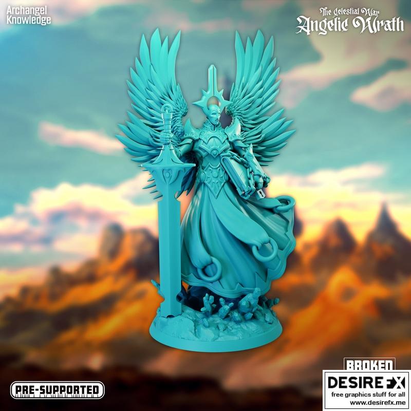 天界之战——天使之怒——大天使之知——3D打印模型|The Celestial War – Angelic Wrath – Archangel Knowledge – 3D Print Model STL