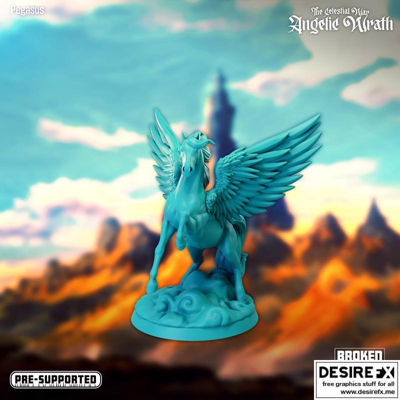 天界之战——天使之怒——天马 3D打印模型|The Celestial War – Angelic Wrath – Pegasus – 3D Print Model STL