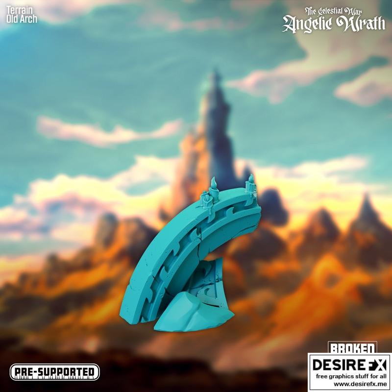天界之战——天使之怒——旧拱门——3D打印模型|The Celestial War – Angelic Wrath – Old Arch – 3D Print Model STL