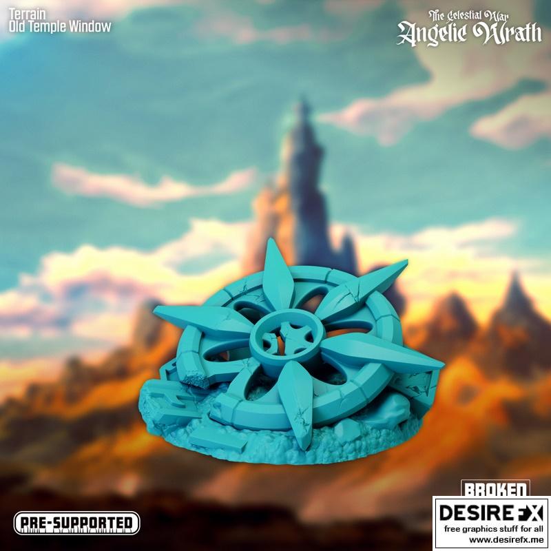 天界之战——天使之怒——古庙窗棂——3D打印模型|The Celestial War – Angelic Wrath – Old Temple Window – 3D Print Model STL
