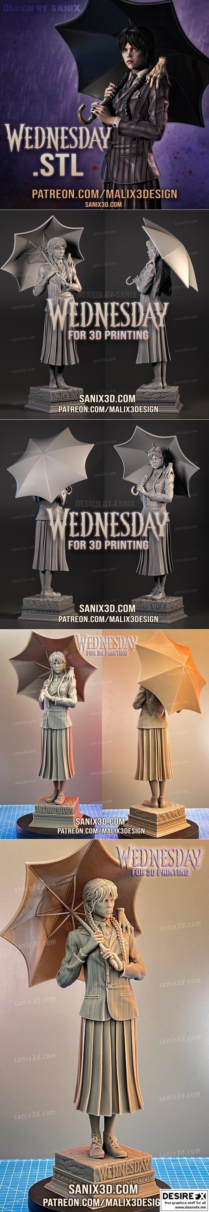 Sanix 3D打印模型：周三角色立体造型|Wednesday – Sanix – 3D Print Model STL