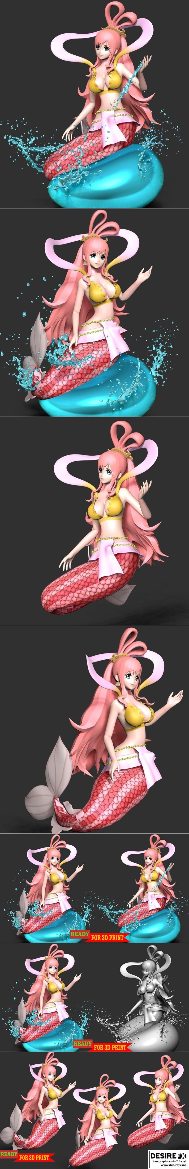 海贼王战斗舞蹈 3D打印模型|Shirahoshi – One Piece Battle Dance – 3D Print Model STL