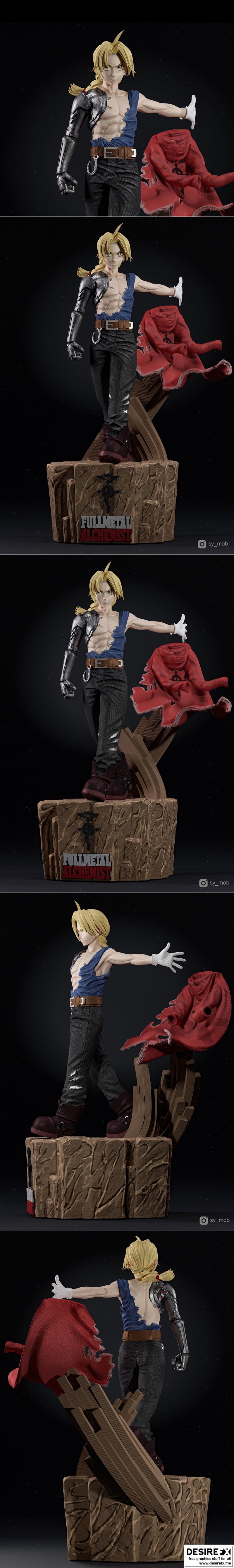 《全职猎人 3D打印模型》|Edward Elric – Fullmetal Alchemist – 3D Print Model STL