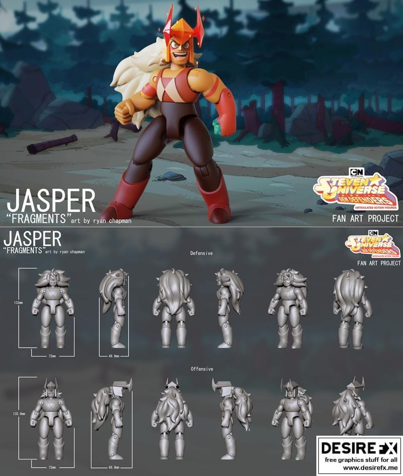 玉髓守护者—— Jasper动作人偶3D打印模型|Gem Defenders – Jasper Action Figure – 3D Print Model STL