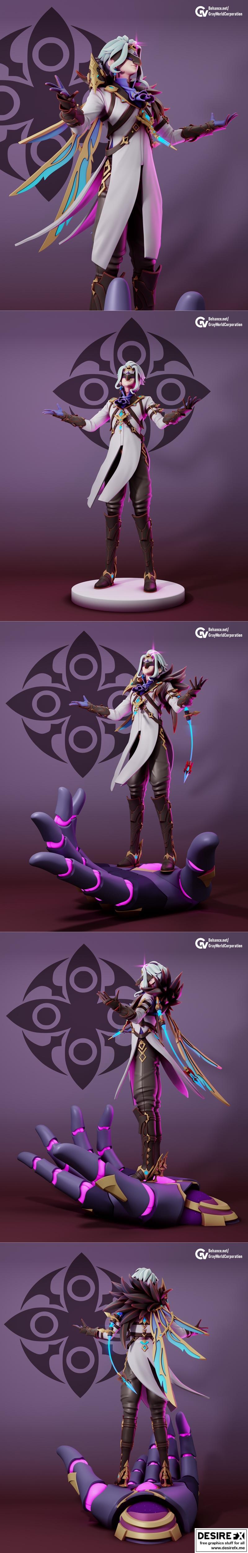 Dottore 3D打印模型：动漫角色可打印雕塑|Dottore – 3D Print Model STL