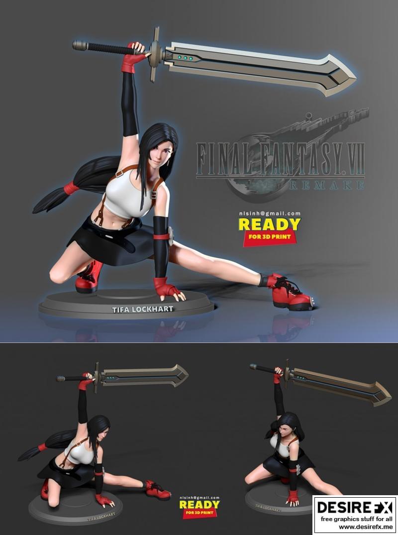 Tifa洛克哈特 3D打印模型|Tifa Lockhart – 3D Print Model STL