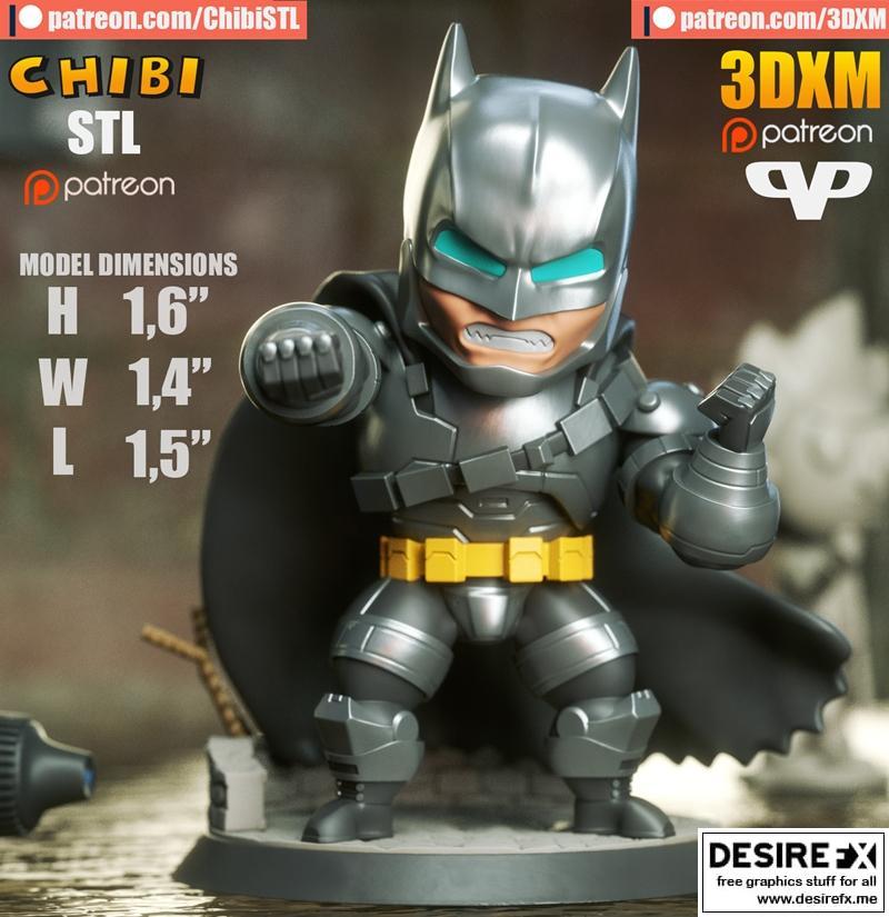 3DXM - 动漫角色装甲小蝙蝠侠 3D打印模型|3DXM – Armoured Batman Chibi – 3D Print Model STL