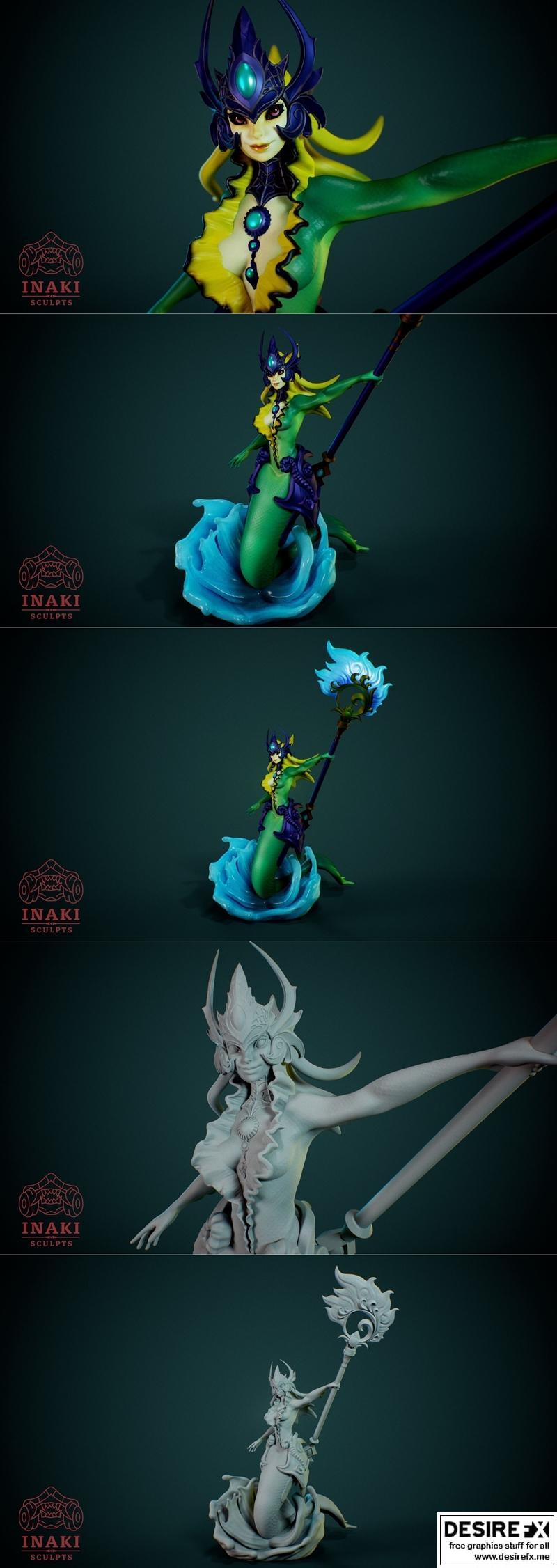 Nami - 英雄联盟 3D打印模型|Nami – League of Legends – Inaki Sculpts – 3D Print Model STL