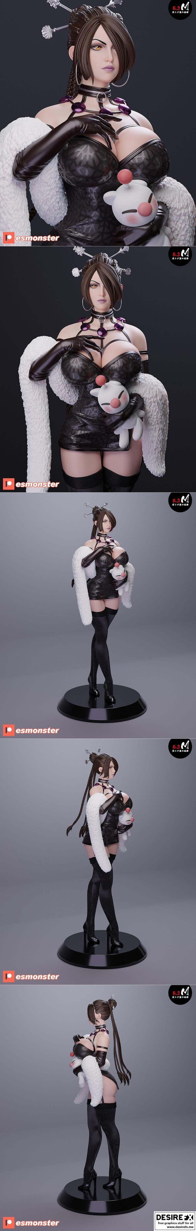 FAN Lulu 3D打印模型：E.S Monster角色雕塑|FAN Lulu – E.S Monster – 3D Print Model STL