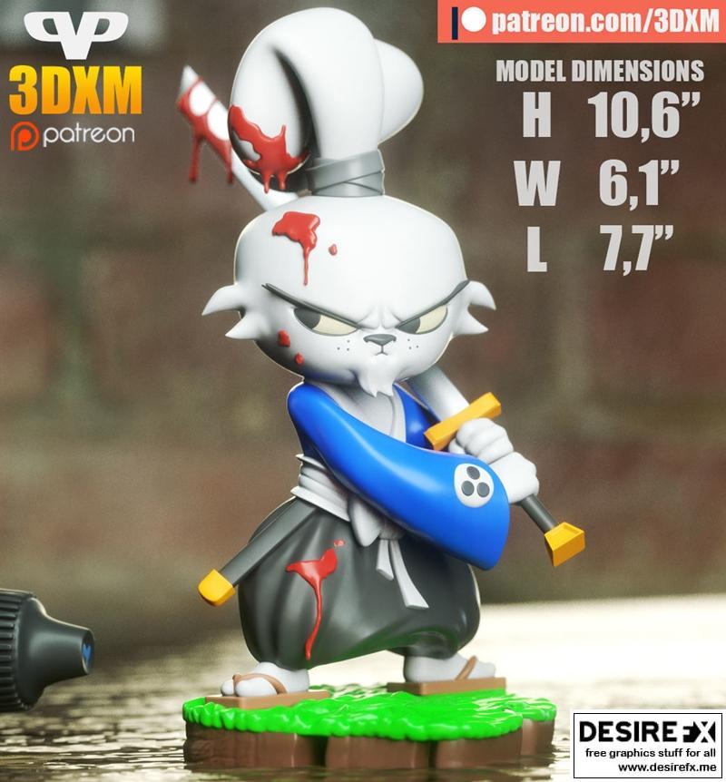 3DXM - 《乌萨奇·乔伊姆博》萌版 - 3D打印模型|3DXM – Usagi Yojimbo Chibi – 3D Print Model STL
