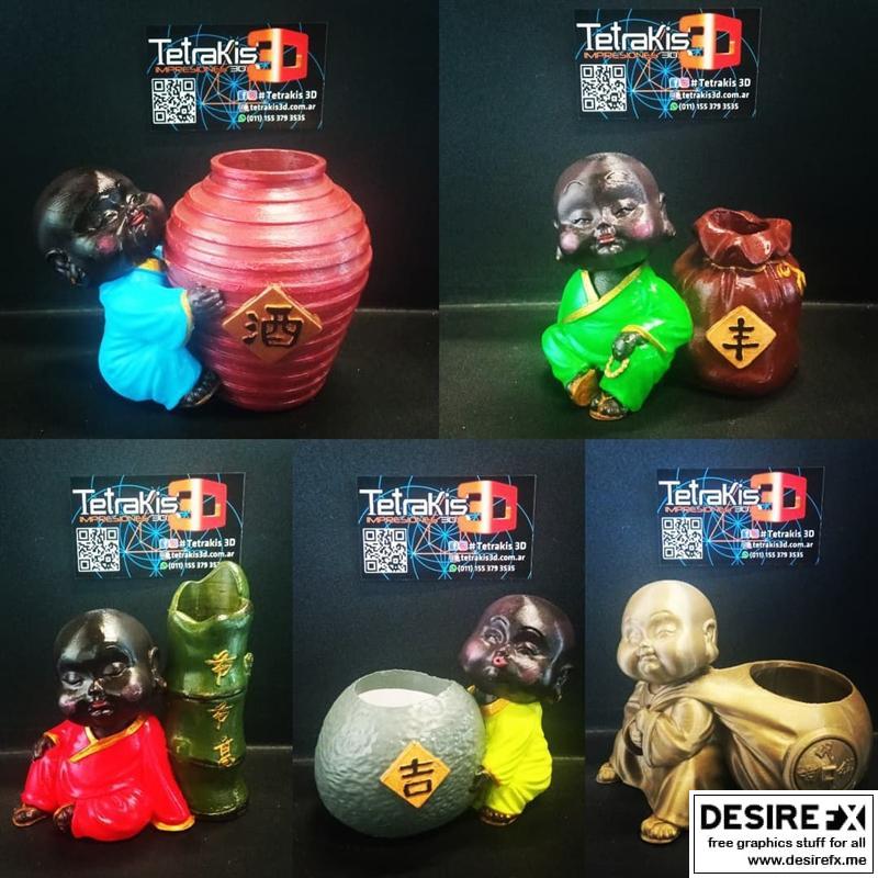 佛龛刻字3D打印模型|Buddha Vase With Letter – 3D Print Model STL