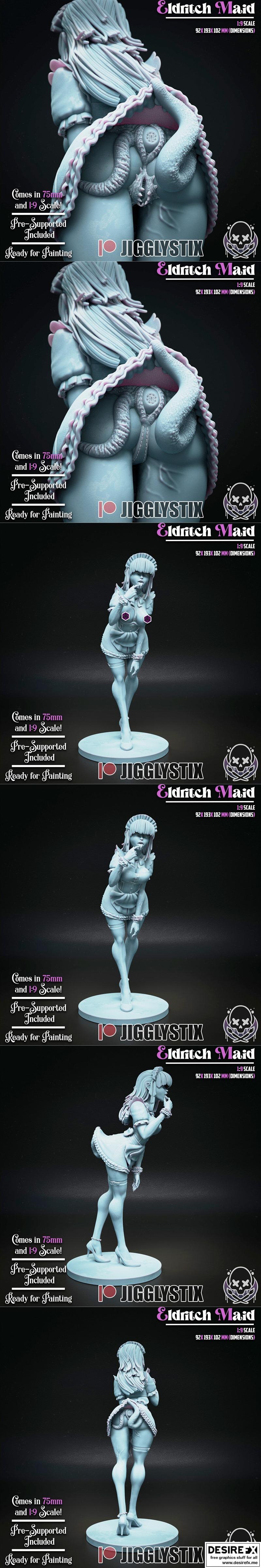 Jigglystix 3D打印模型：诡异女巫|Eldritch Maid – Jigglystix – 3D Print Model STL