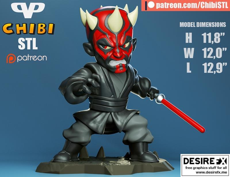 3DXM-达斯·马尔-萌系3D打印模型|3DXM – Darth Maul Chibi – 3D Print Model STL