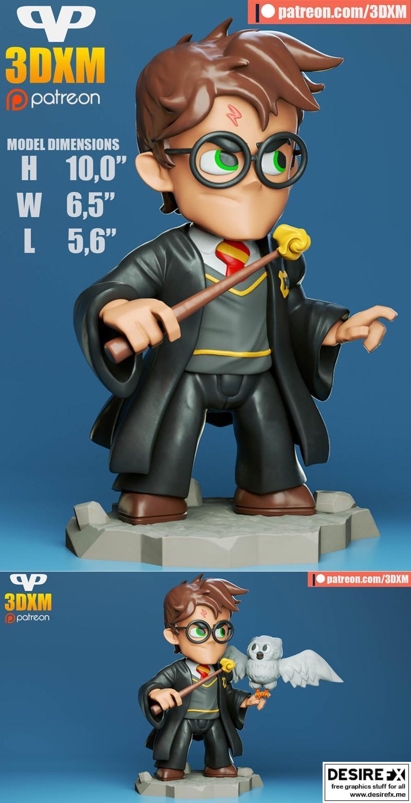 3DXM哈利波特萌系小模型3D打印文件|3DXM – Harry Potter Chibi – 3D Print Model STL