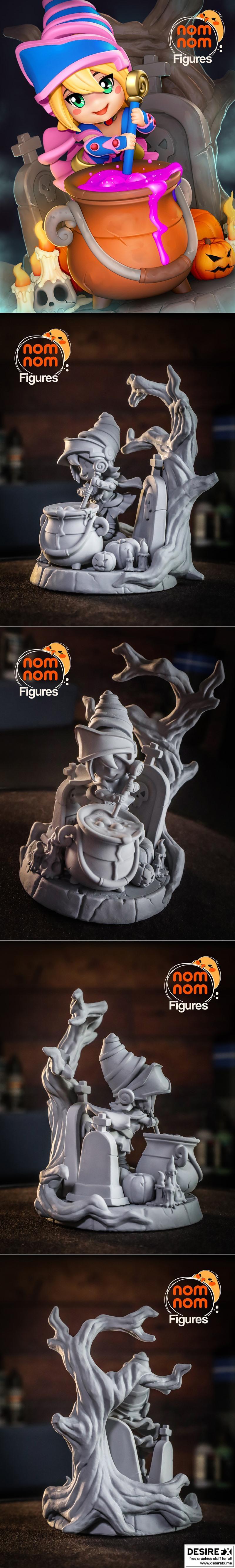 Chibi暗黑魔导士女孩 - 魔卡少女樱 3D打印模型|Chibi Dark Magician Girl – YuGiOh – 3D Print Model STL