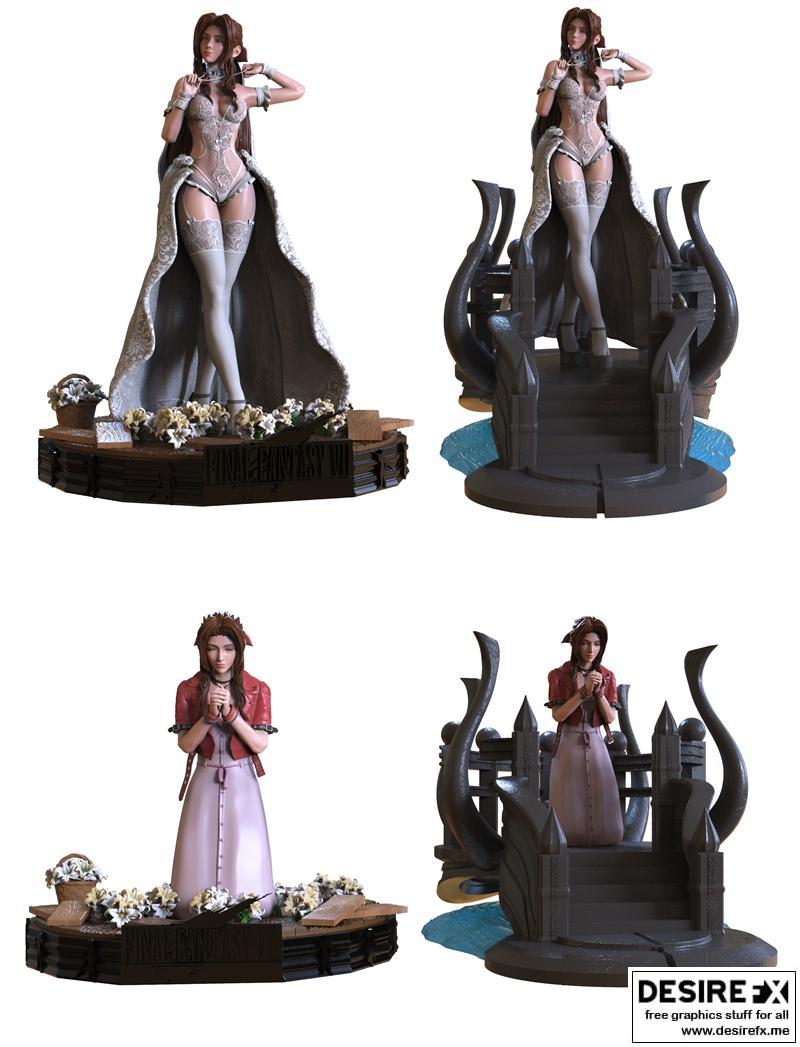 最终幻想 - 艾蕾希娅 - 3D打印模型|Final Fantasy – Aerith – 3D Print Model STL