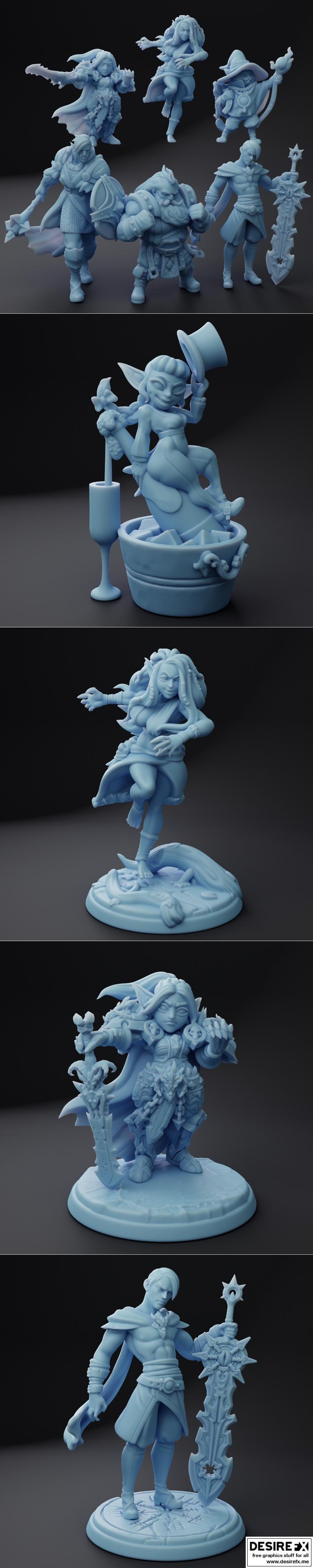 双女神迷你模型 2023年1月 3D打印STL文件|Twin Goddess Miniatures January 2023 – 3D Print Model STL