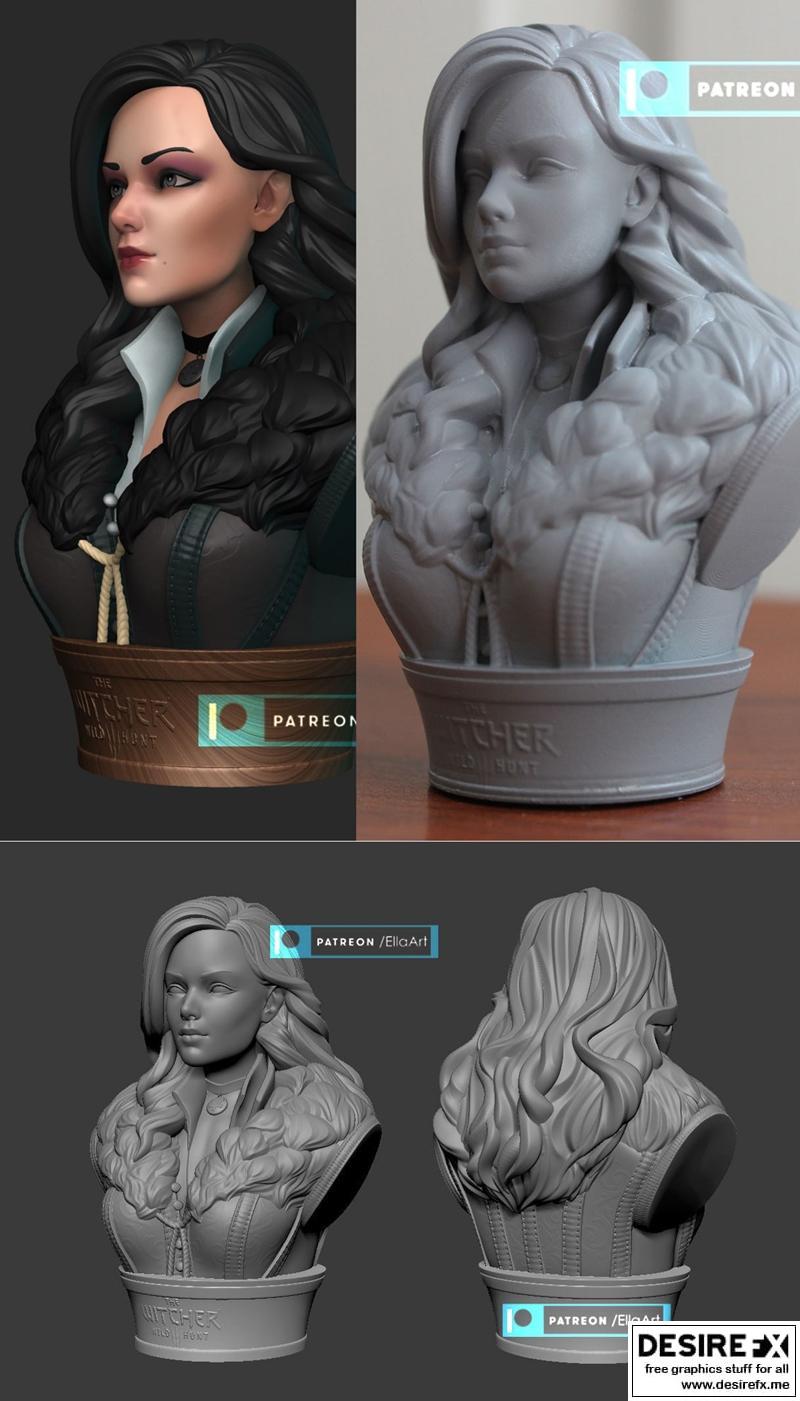 女巫猎人耶妮芙 bust 3D打印模型|Witcher Yennefer bust version – 3D Print Model STL