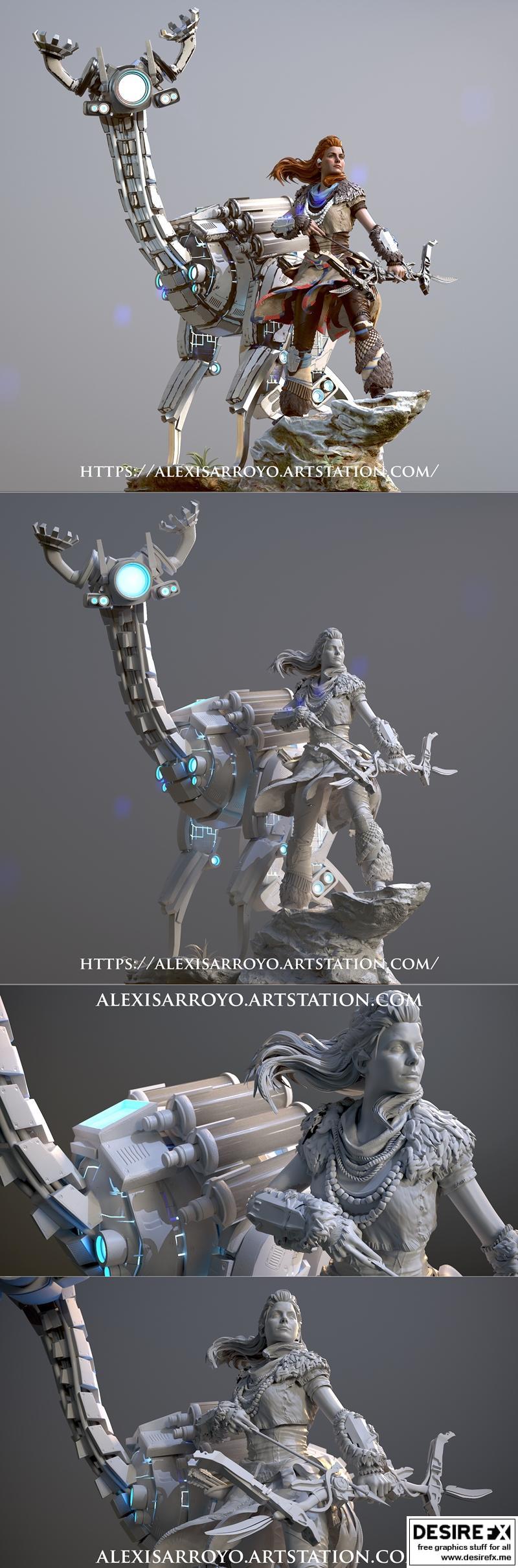 Aloy——荒野之零：3D打印模型|Aloy – Horizon Zero Dawn – 3D Print Model STL