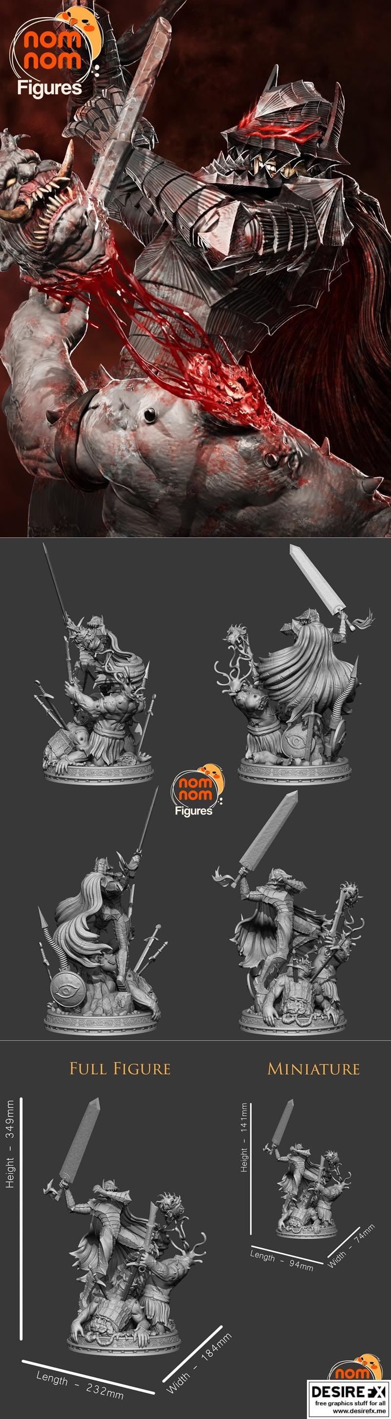 狂怒之躯 - 贝尔瑟克版 3D打印模型|Guts – Berserk Version 2 – 3D Print Model STL