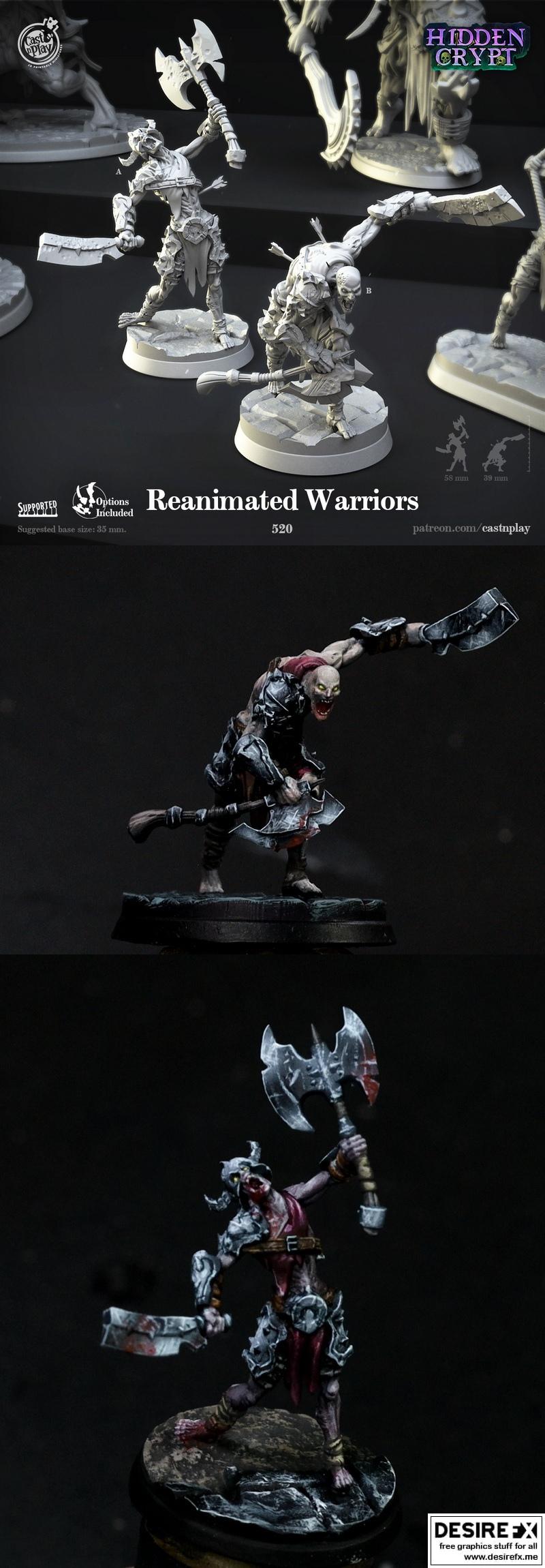 Cast N Play - 隐藏密室 - 召唤战士 3D打印模型|Cast N Play – Hidden Crypt – Reanimated Warriors – 3D Print Model STL