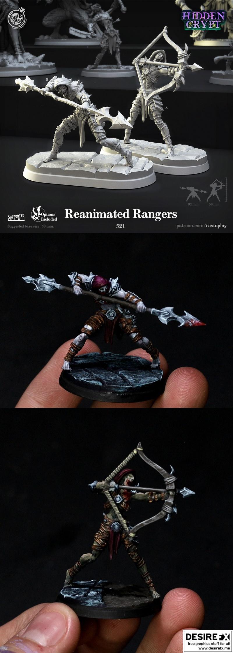 隐藏密室：重动画师战士 3D打印模型|Cast N Play – Hidden Crypt – Reanimated Rangers – 3D Print Model STL