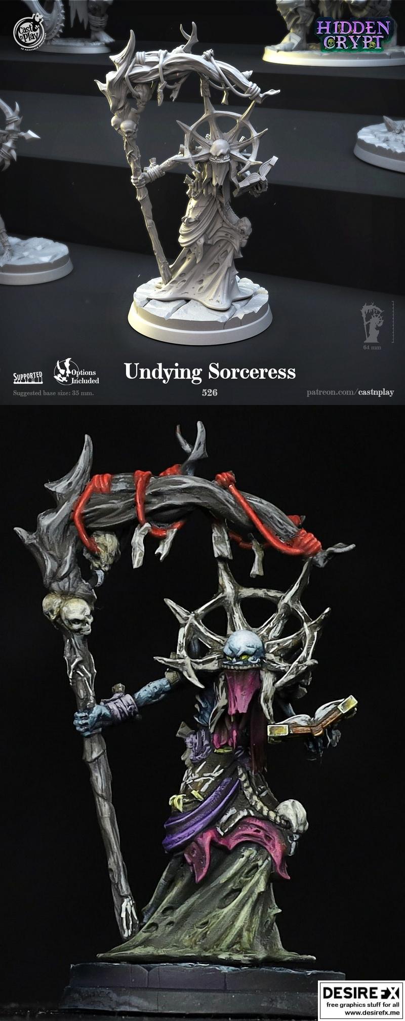 隐藏密室——不死女巫 3D打印模型|Cast N Play – Hidden Crypt – Undying Soreceress – 3D Print Model STL